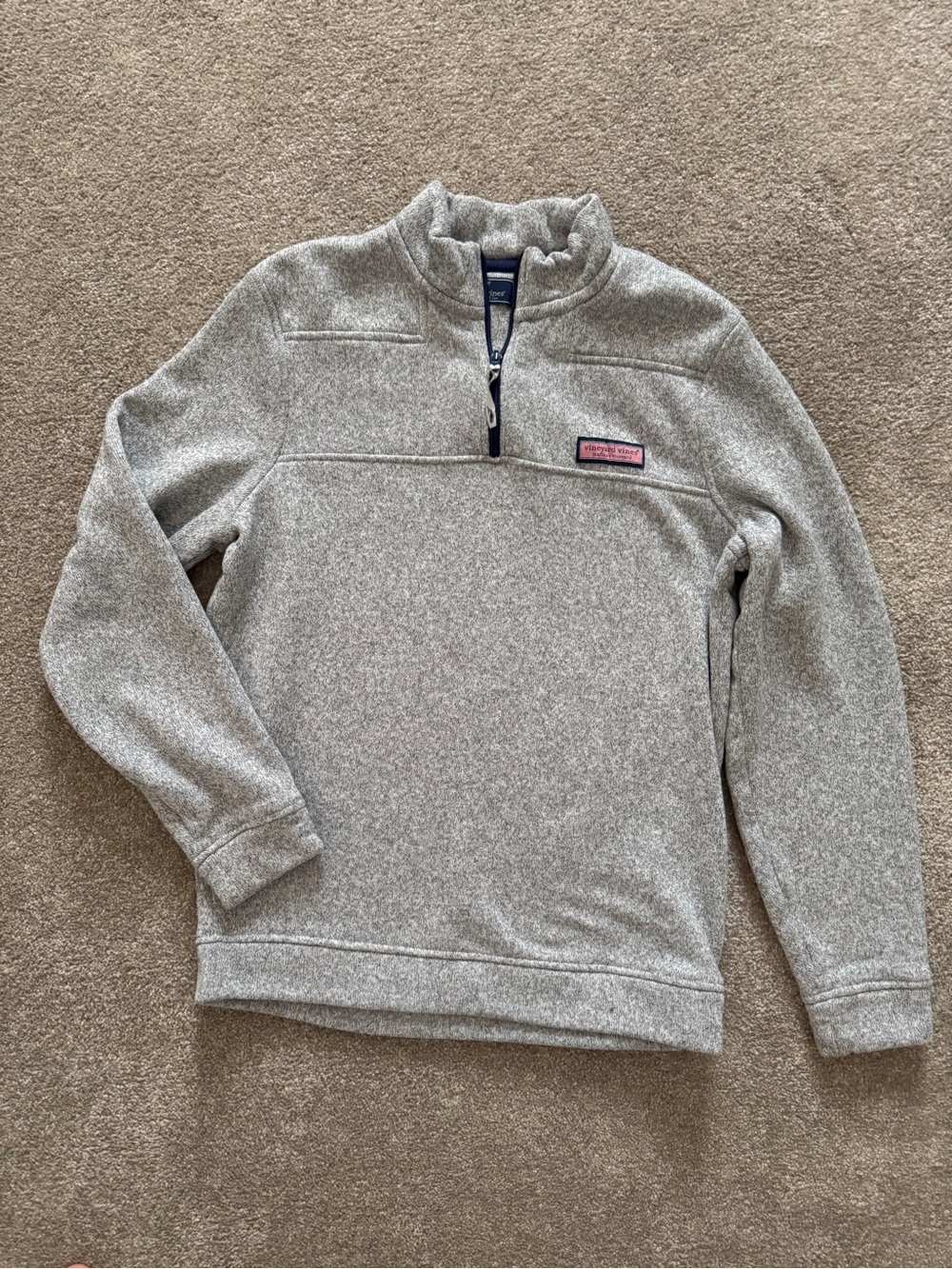Vineyard Vines Men's Light Heather Gray Quarter-Zip Pullover